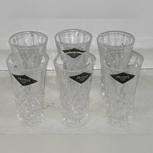 6 Vintage Shannon Godinger Highball Glasses Lead Crystal Made In Slovakia